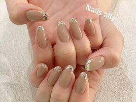 ラメフレンチ×シアーカラー