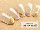 マグフレンチと夏スタッズネイル