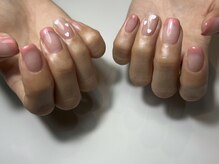エムワイネイル mynail/coral french×ハート
