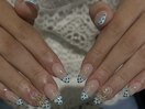 フレンチドット×お花ネイル