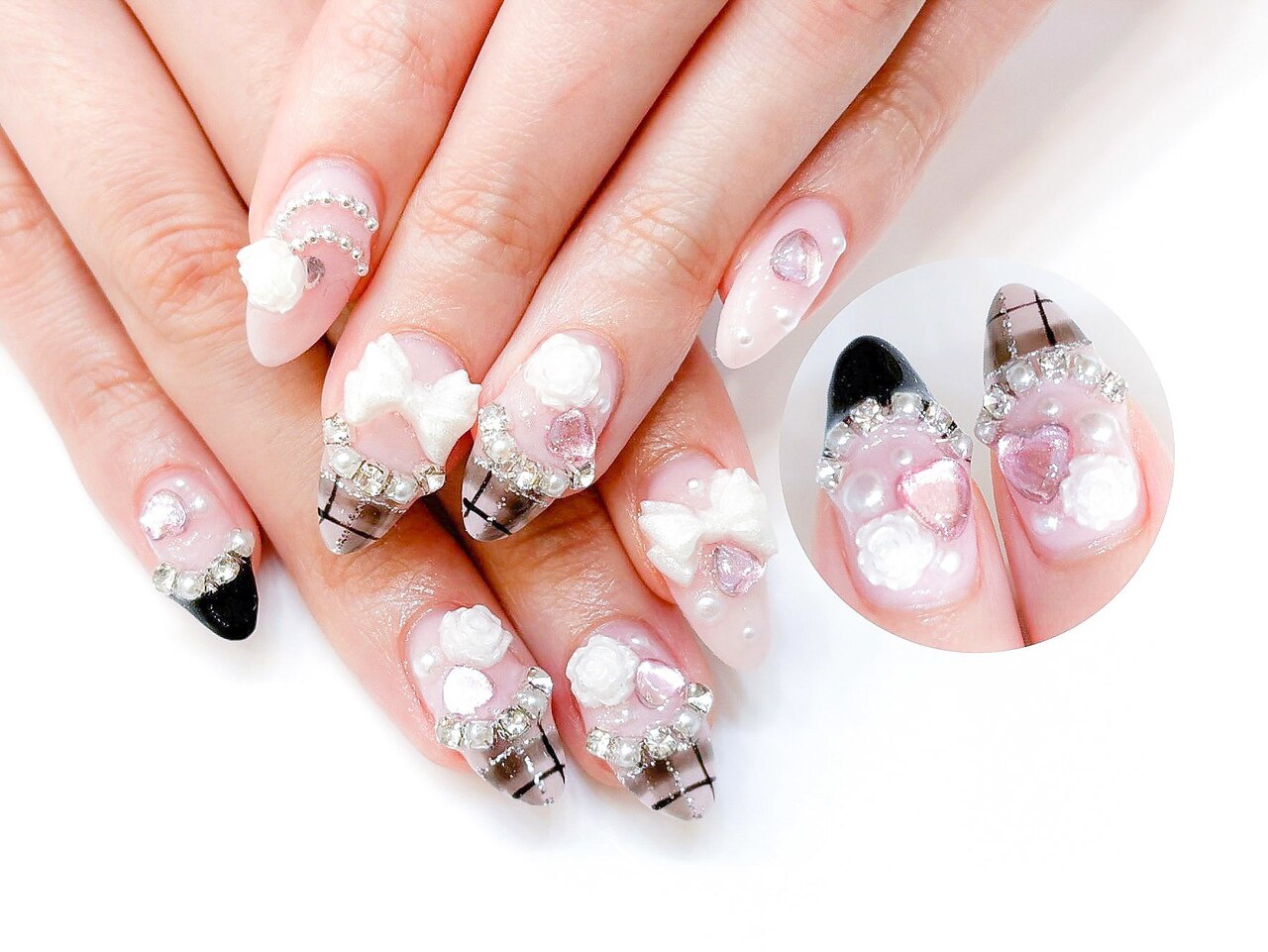 2026年冬トレンド】ホワイト リボンのネイルデザイン集｜人気順｜9