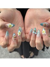 アース 新瑞橋店(HAIR & MAKE EARTH)/夏トレンドお花ネイル