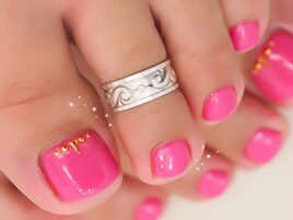 フットネイル　ピンク