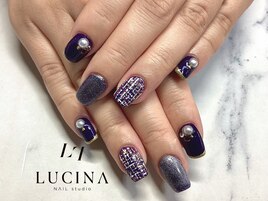 T-321 大人上品ツイードネイル