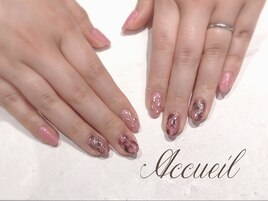 バレンタインネイル