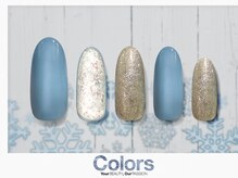 カラーズ広尾 ネイルラウンジ(Colors Hiroo Nail Lounge)/冬ブルー 氷ネイルの静かな輝き