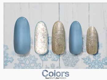 カラーズ広尾 ネイルラウンジ(Colors Hiroo Nail Lounge)/冬ブルー 氷ネイルの静かな輝き