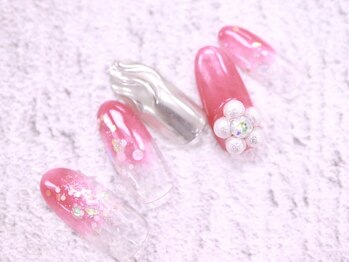 ネイルサロン ドルチェネイル 柏店(Dolce.Nail)/3Dパールフラワー♪ニュアンス