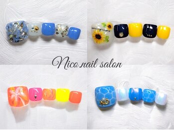 ニコネイル 本厚木(nico.nail)の写真/お気に入りのフットネイルで秋の足元も思いっきりオシャレに♪フットケア付7500円～/本厚木
