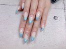 ブルーフレンチネイル