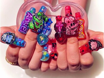 手描き3Dパーツネイル☆