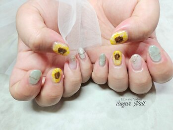 シュガーネイル(sugar nail)/ひまわりネイル