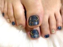 アミュリー ネイル アトリエ(Amury nail atelier)/ネイビー ギャラクシー スタッズ