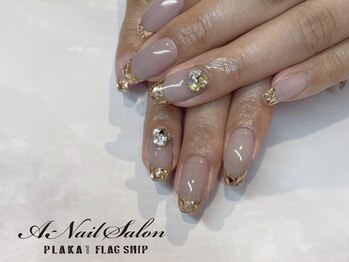 エーネイルサロン プラーカ本店(A-Nail Salon)/ ガラスフレンチ