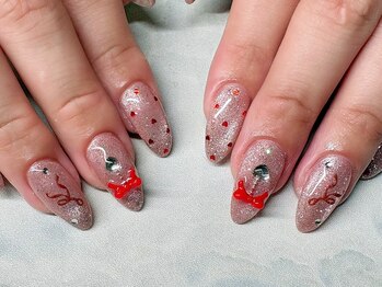 ネイルサロン ジョアアンジェ 天王寺店(joie ange)/マグネット/ハート/リボンネイル