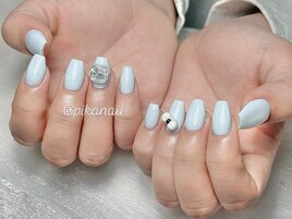 透明感ブルー美爪ネイル