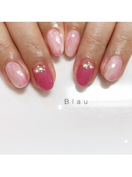 ブラウ ネイル パーティー(Blau Nail Party)/夏ピンクニュアンスデザイン