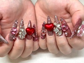 ハートネイル/ピンク/フラッシュ