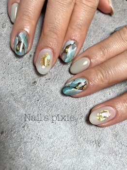 アンドエミニー エン ラボーテ(& EMINY 艶 la beaute)/大理石ネイル