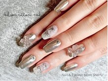 シェリー(Sherry)/シルバー×リボンネイル