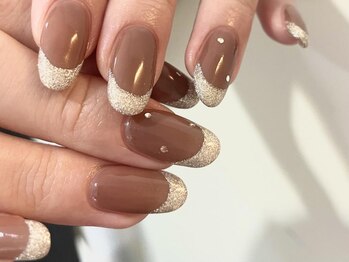 アイネイルズ 渋谷店(I nails)/【Yuki.f】シルバーラメフレンチ