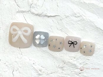 ネイルメゾン 池袋店(NAIL MAISON)/うるうるホロリボン¥9000