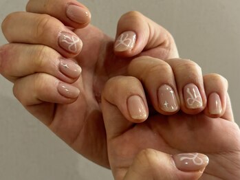 アイネイルズ 天神今泉店(I-nails)/【mami.i】キラキラピンクリボン