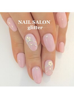 ネイルサロン グリッター(NAIL SALON glitter)/桜色ネイル