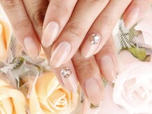 クリスタルネイル イオンモール広島府中店(CRYSTAL NAIL)/上品ラメライン×ワンカラー