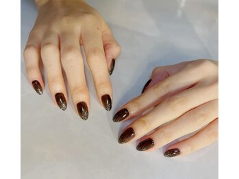 ハーティーネイル 自由が丘南口店(heartynail)/ブラック/ラメ/シアーカラー