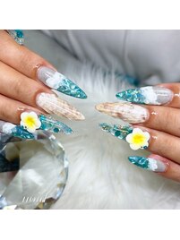 スカルプ1枚/水面ネイル