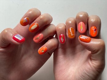 ハイ ネイルズ(Hi Nails!)/色々オレンジ×ツメキラ