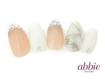 ネイルサロンアビー 北千住店(abbie)/ガラスフレンチリボン ¥12639