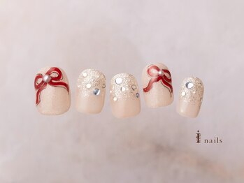 アイネイルズ 横浜EAST店(I-nails)/手描きリボンネイル