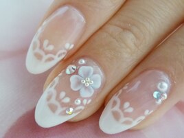 ☆手書きレース×お花ネイル☆