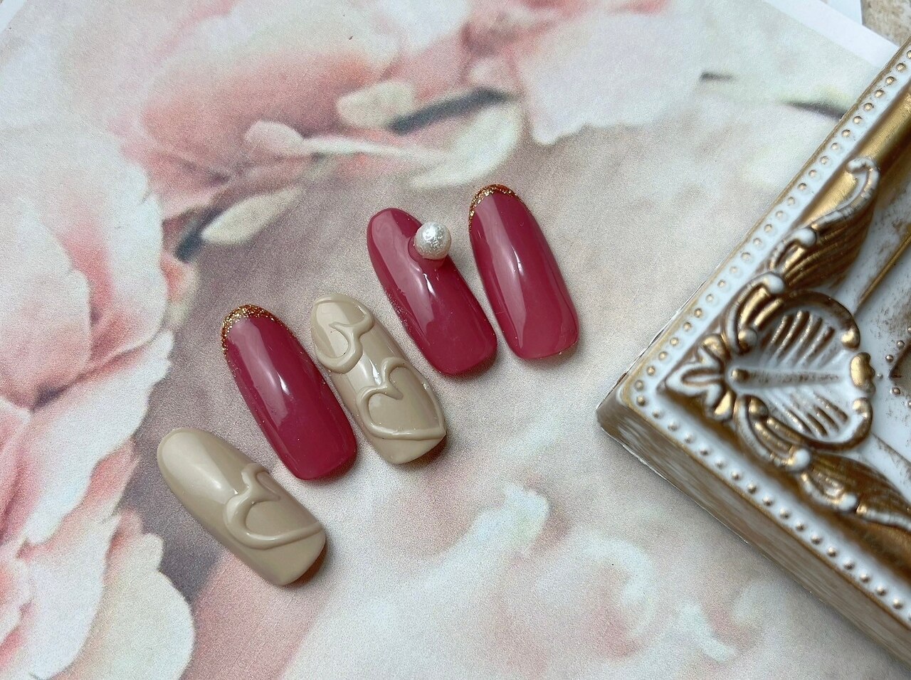 2025年-2026年冬トレンド】ハート バレンタインのネイルデザイン集