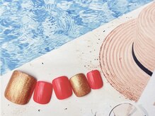 ネイルサロン&スクール ジーナ(GINA)/ゴールド×レッド