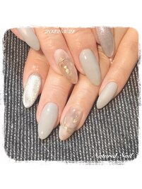 マグネットネイルにミラーアート