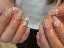 ネイルアヴァンス 京橋店(Nail AVANCE.)/キラキラハイビスカスネイル
