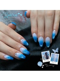 海色ブルーグラデネイル