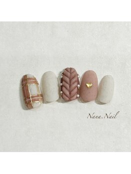 ナナネイル(Nana.Nail)/チェック×ニットネイル