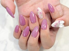 ガーリーフラワーネイル
