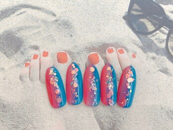 ネイルサロン&スクール ジーナ(GINA)/7月シンプルナチュラルカラ-