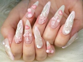 クロム/ピンク/ハート/長さだし