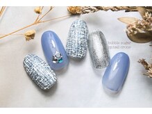 バブル シュガー バイ ネイルクローネ(bublle sugar by.nail crone)/ブルーツイードネイル