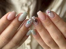 ネイルアヴァンス 京橋店(Nail AVANCE.)/大人カラフル×お花ネイル
