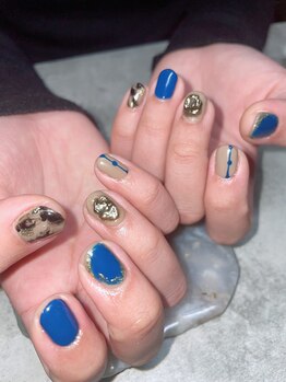 ステムネイル 下北沢(stem nail)/ネイビー ベージュ ゴールド