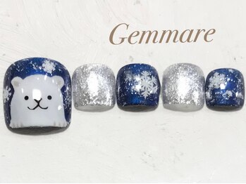 雪のしろくまフットネイル