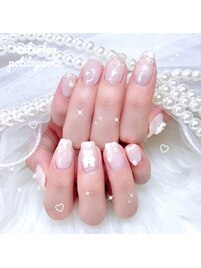 うる艶ミルキーベアパールネイル