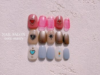 ネイルサロン ココマリー(coco marry)の写真/【リピート率90％】5月限定◎予約殺到中♪韓国トレンド定額ネイル＊
フィルイン/長さだし/持ち込みOK◎